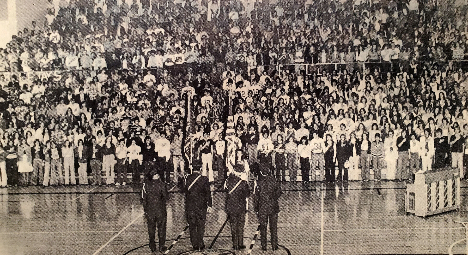 Veterans Day ceremony at Washington High School 1978